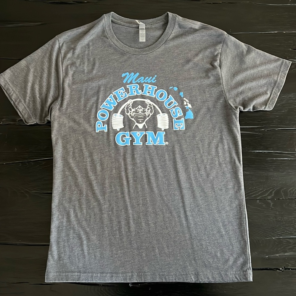 Maui powerhouse gym vintage large ss shirt gray